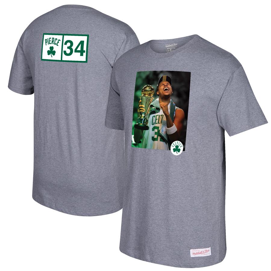 Paul Pierce Boston Celtics Mitchell & Ness Graphic T-Shirt - Gray