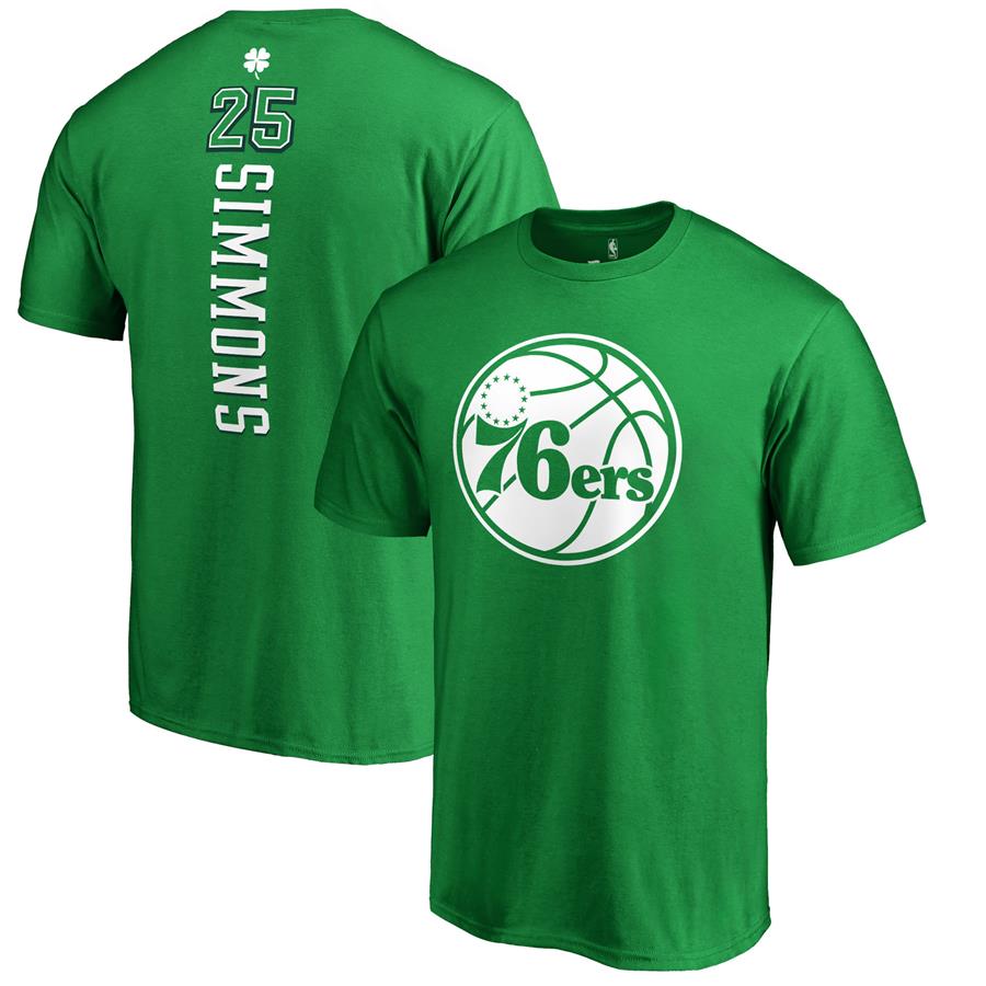 Philadelphia 76ers Fanatics Branded St. Patrick's Day Backer Name & Number Ben Simmons T-Shirt - Kelly Green