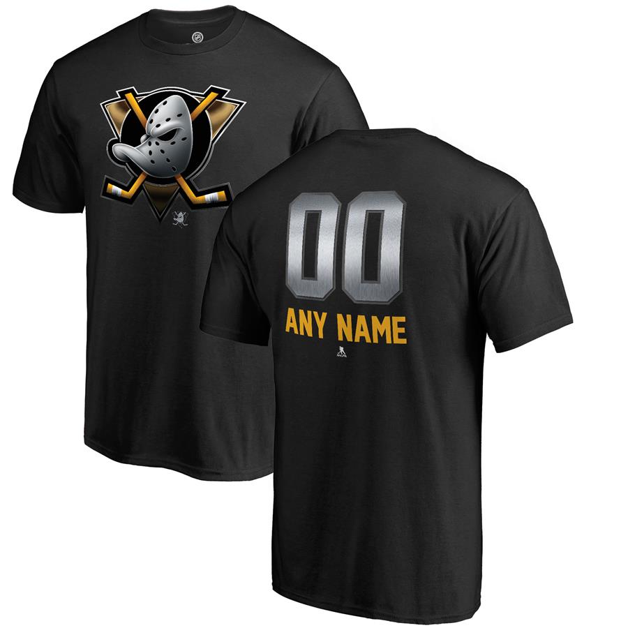 Anaheim Ducks Fanatics Branded Personalized Midnight Mascot T-Shirt - Black