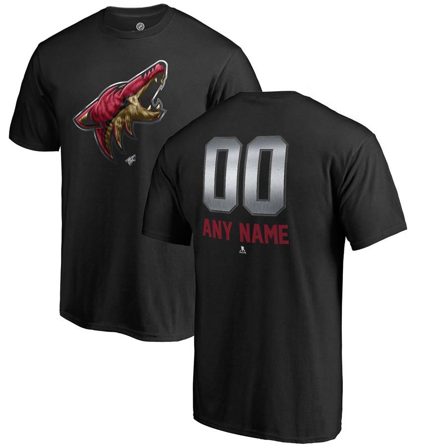 Arizona Coyotes Fanatics Branded Personalized Midnight Mascot T-Shirt - Black