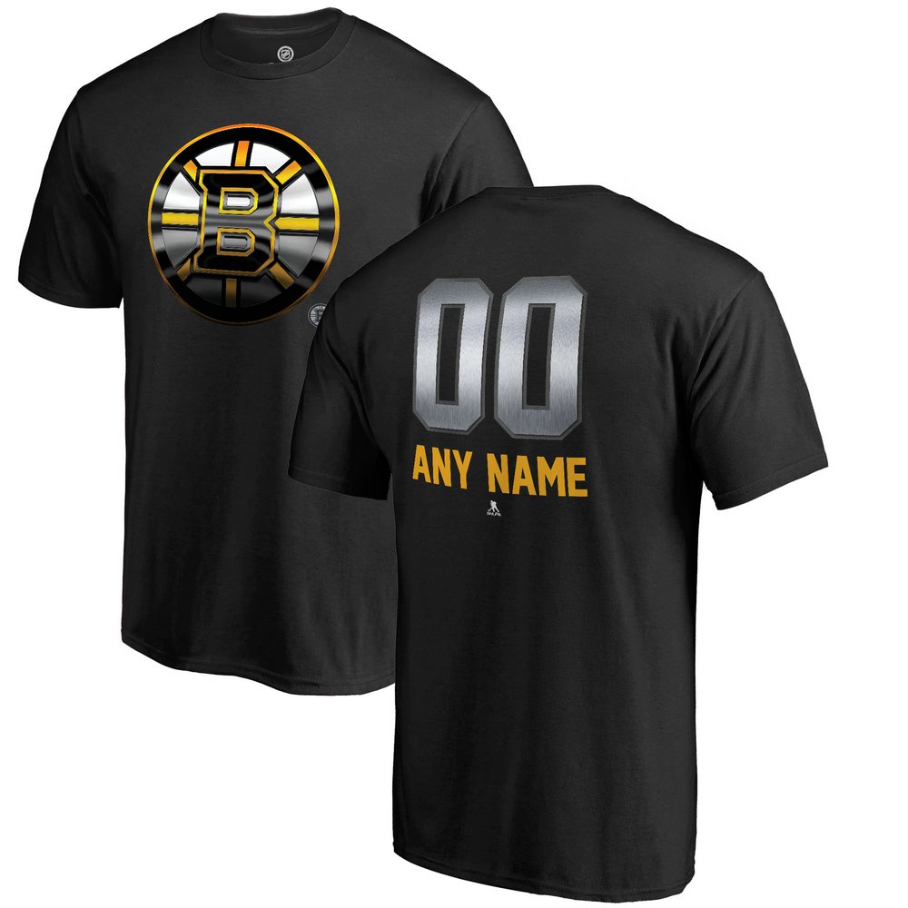 Boston Bruins Fanatics Branded Personalized Midnight Mascot T-Shirt - Black