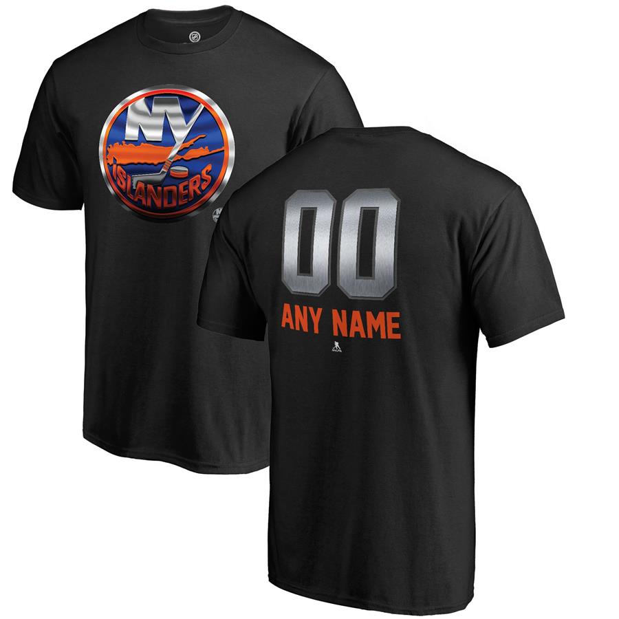 New York Islanders Fanatics Branded Personalized Midnight Mascot T-Shirt - Black
