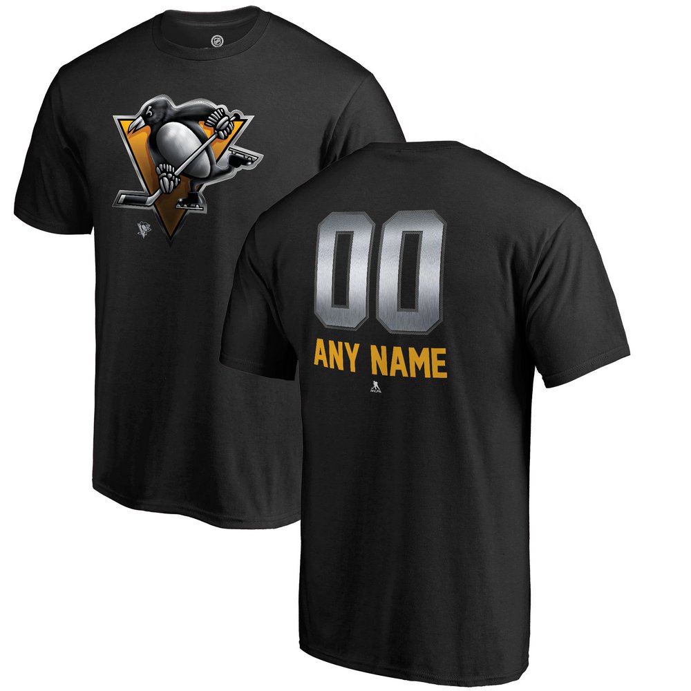 Pittsburgh Penguins Fanatics Branded Personalized Midnight Mascot T-Shirt - Black