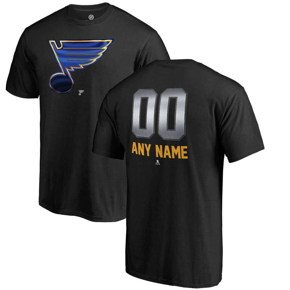 St. Louis Blues Fanatics Branded Personalized Midnight Mascot T-Shirt - Black