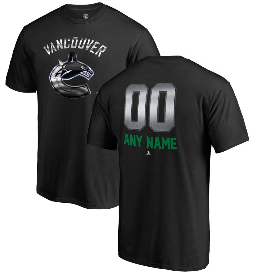 Vancouver Canucks Fanatics Branded Personalized Midnight Mascot T-Shirt - Black