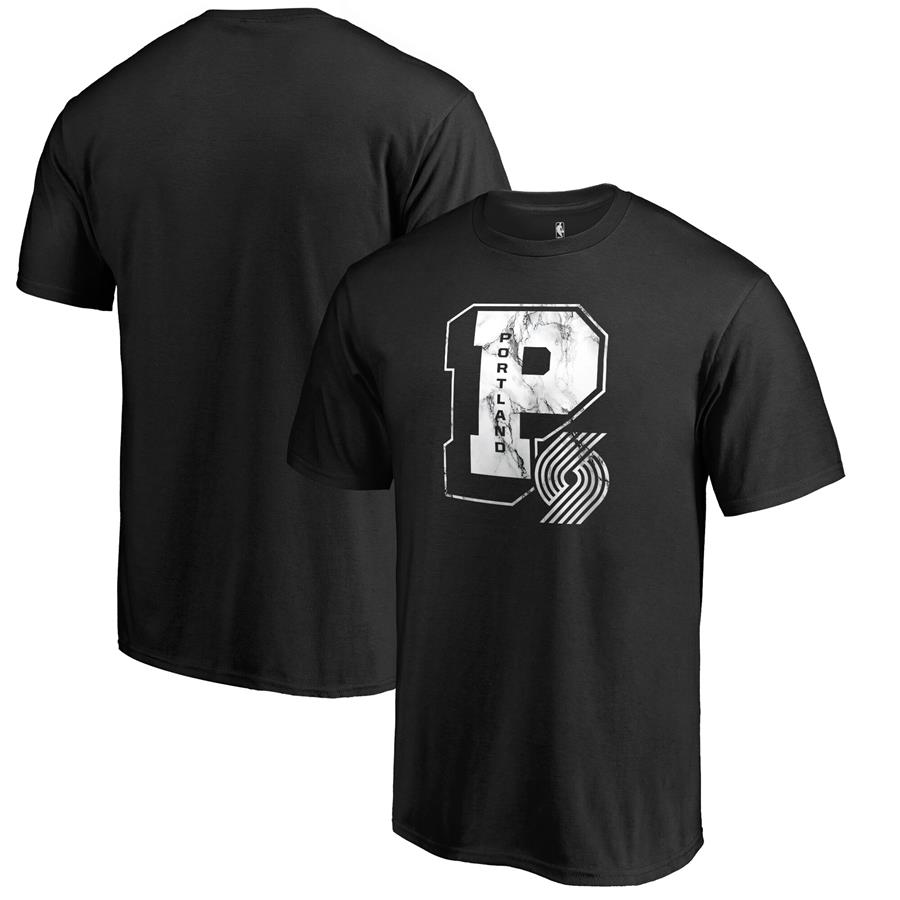 Portland Trail Blazers Fanatics Branded Letterman T-Shirt - Black