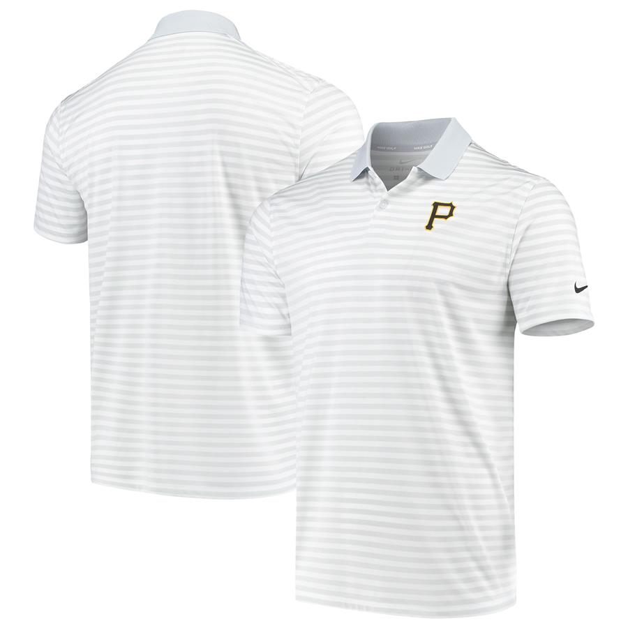 Pittsburgh Pirates Nike Golf Stripe Victory Performance Polo - White