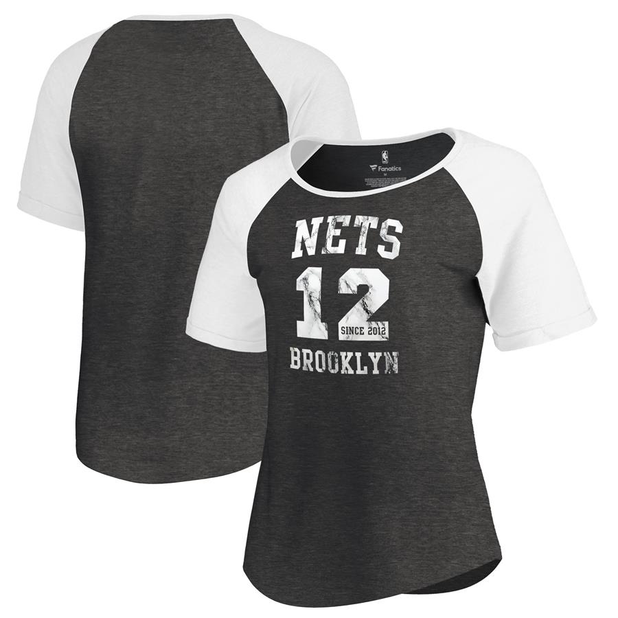 Brooklyn Nets Fanatics Branded Women's Hang Time Short Sleeve Raglan T-Shirt - Black