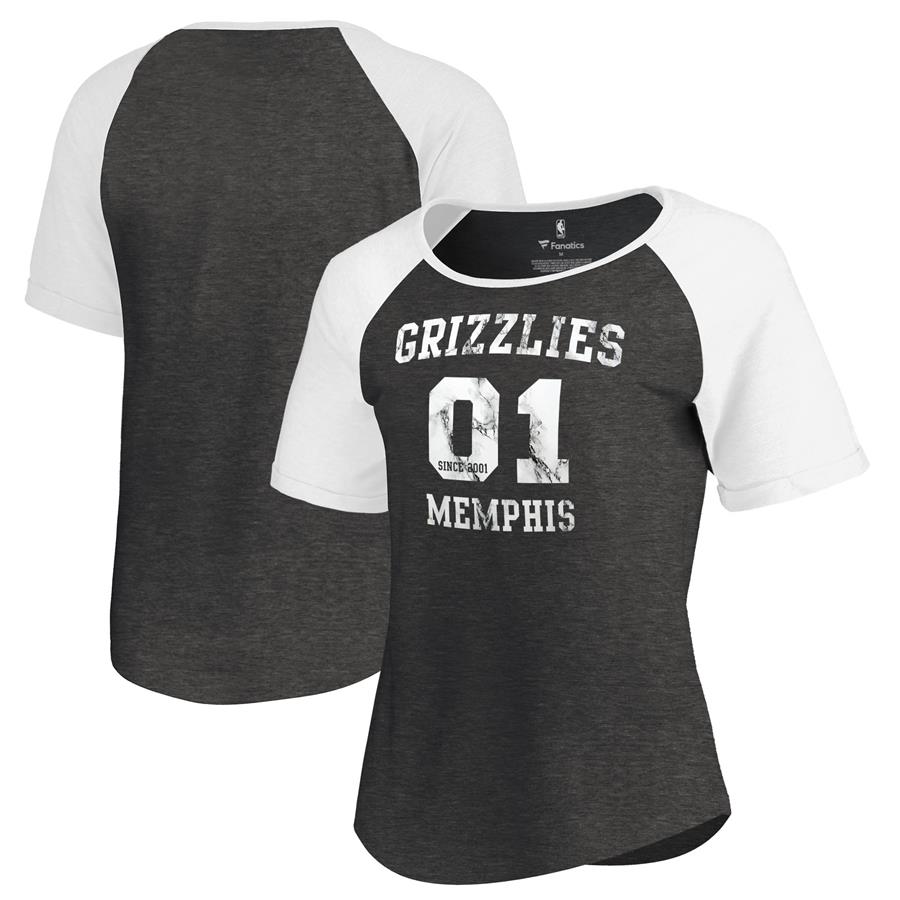 Memphis Grizzlies Fanatics Branded Women's Hang Time Short Sleeve Raglan T-Shirt - Black