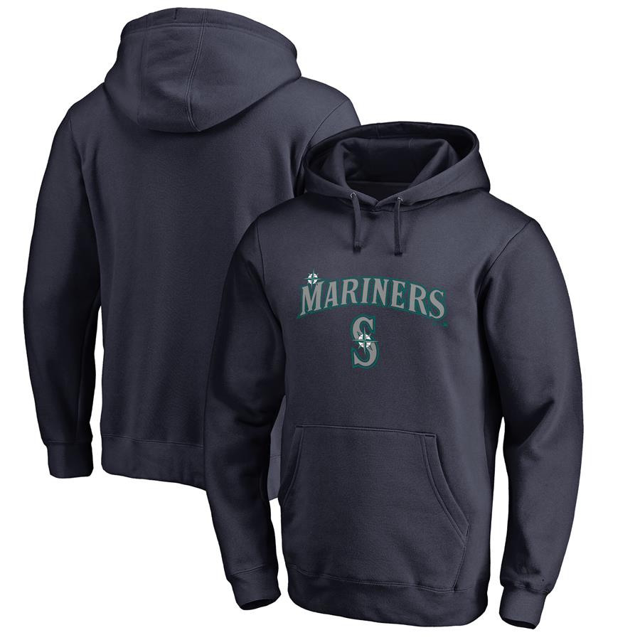 Seattle Mariners Fanatics Branded Team Lockup Pullover Hoodie - Navy
