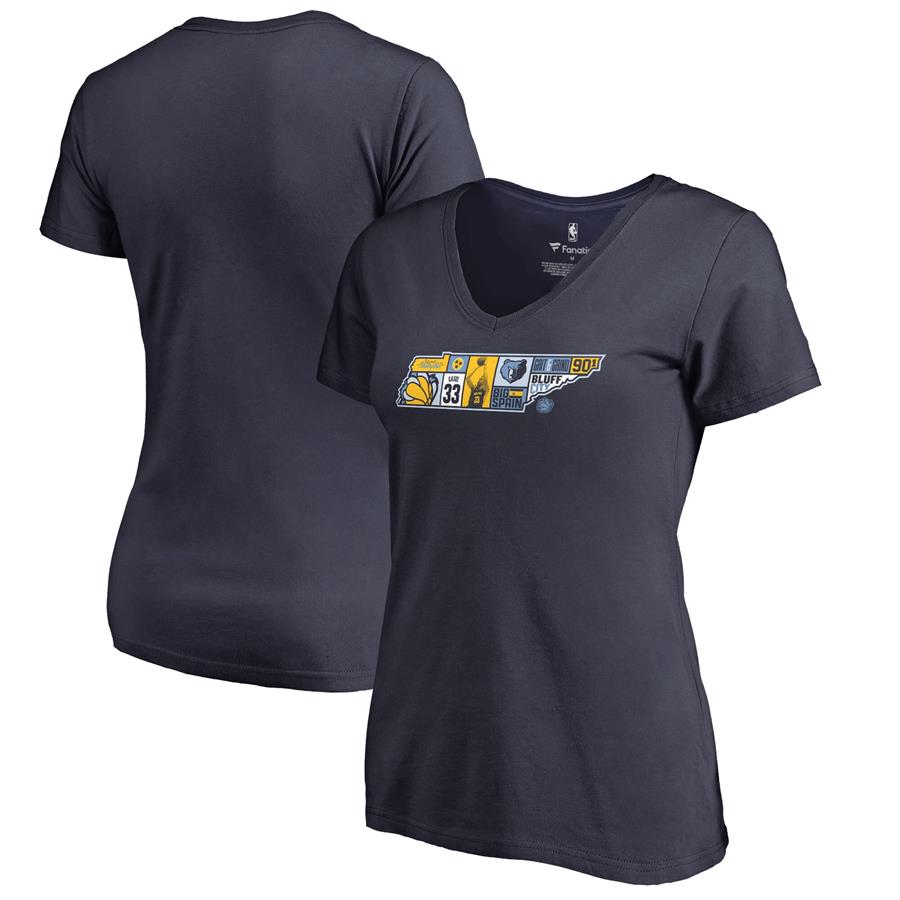 Marc Gasol Memphis Grizzlies Fanatics Branded Women's Player State V-Neck T-Shirt - Navy