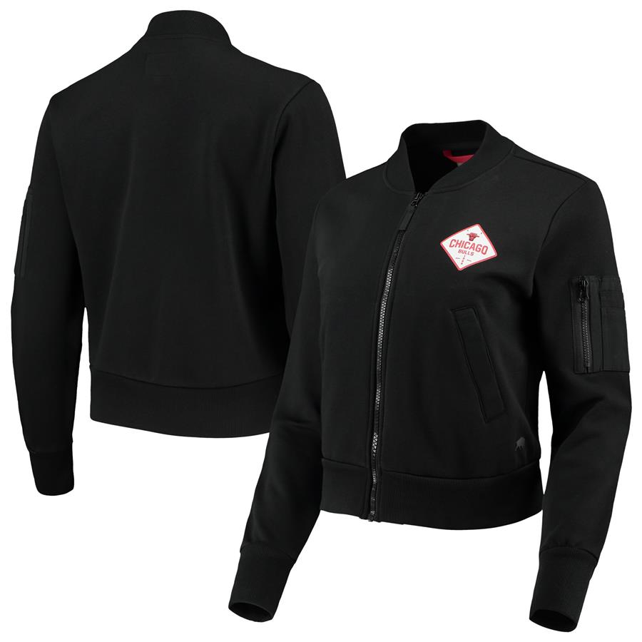 Chicago Bulls Sportiqe Women's Ice Bomber Full-Zip Jacket - Black