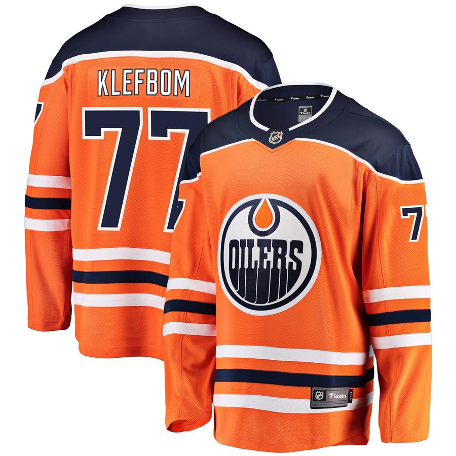 Oscar Klefblom Edmonton Oilers Fanatics Branded Breakaway Player Jersey - Orange