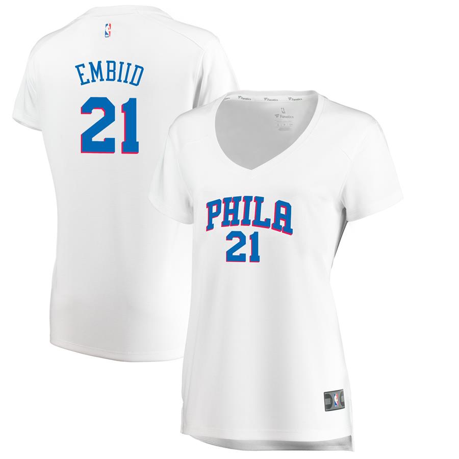 Joel Embiid Philadelphia 76ers Fanatics Branded Women's Fast Break Player Jersey - Association Edition - White