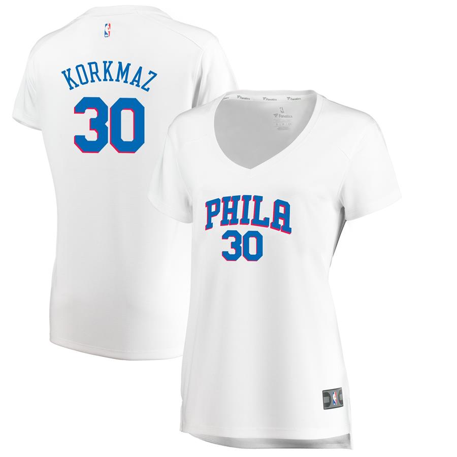 Furkan Korkmaz Philadelphia 76ers Fanatics Branded Women's Fast Break Player Jersey - Association Edition - White