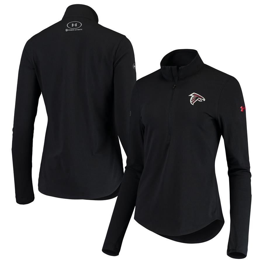 Atlanta Falcons Under Armour Women's Combine Authentic Favorites Half-Zip Jacket - Black