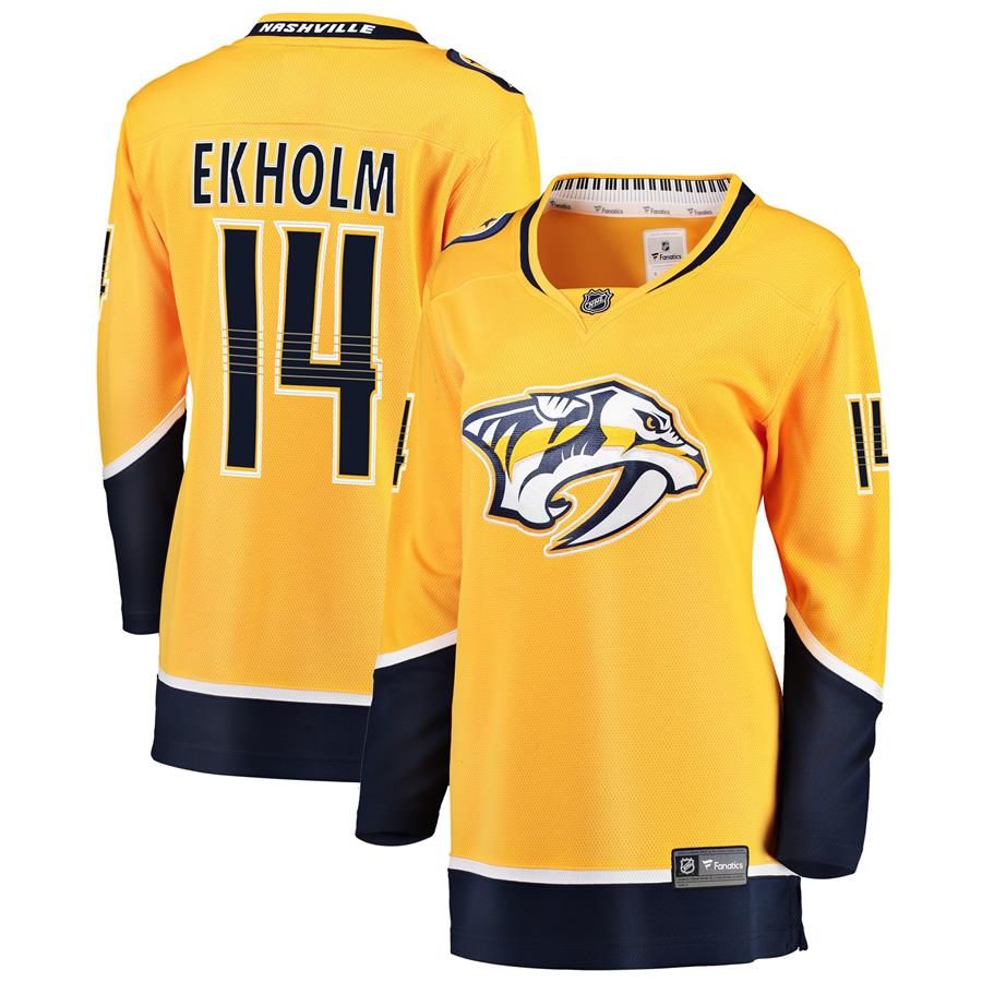 Mattias Ekholm Nashville Predators Fanatics Branded Women's Breakaway Player Jersey - Gold