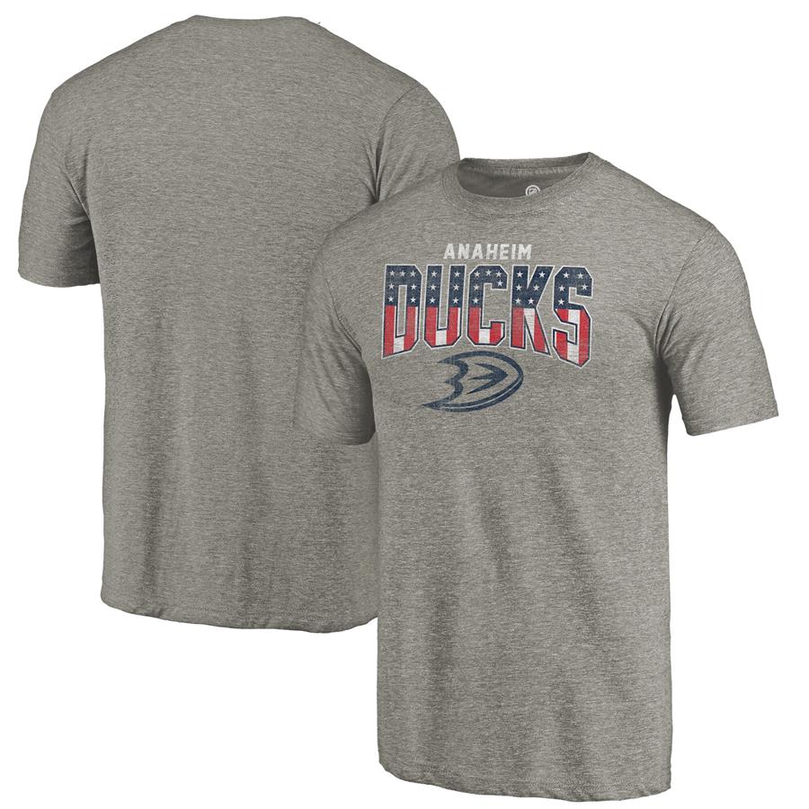Anaheim Ducks Fanatics Branded Freedom Tri-Blend T-Shirt - Heathered Gray