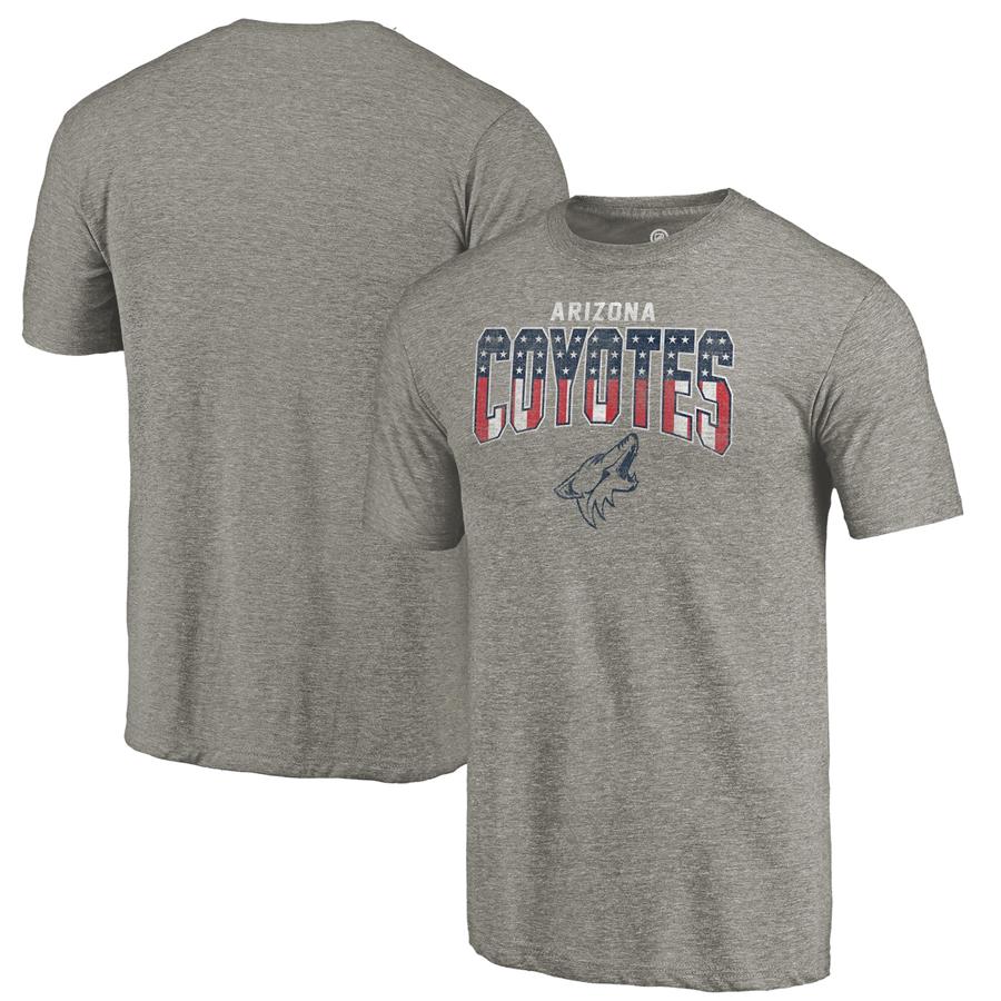 Arizona Coyotes Fanatics Branded Freedom Tri-Blend T-Shirt - Heathered Gray