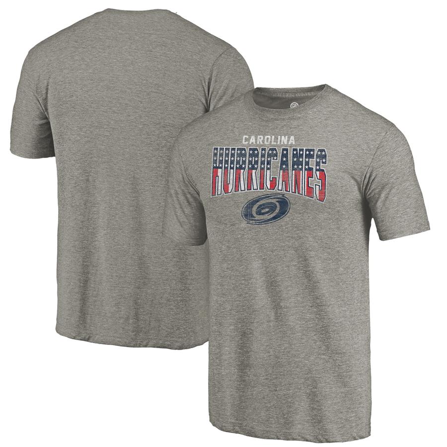 Carolina Hurricanes Fanatics Branded Freedom Tri-Blend T-Shirt - Heathered Gray