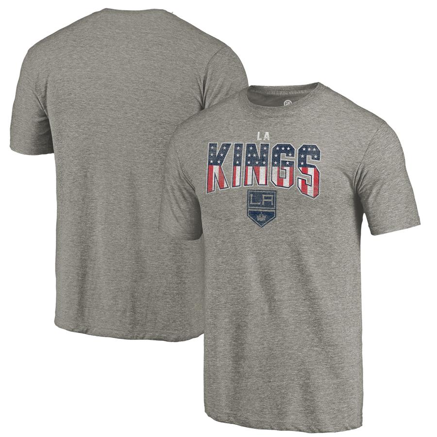 Los Angeles Kings Fanatics Branded Freedom Tri-Blend T-Shirt - Heathered Gray