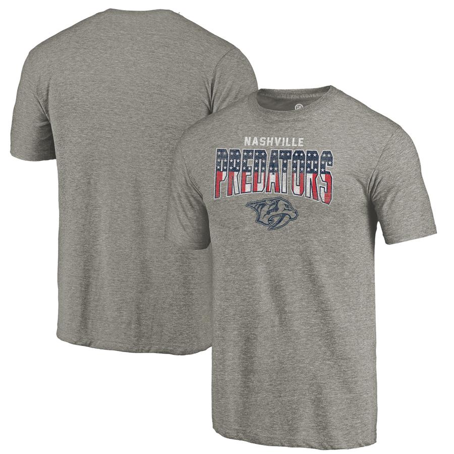 Nashville Predators Fanatics Branded Freedom Tri-Blend T-Shirt - Heathered Gray