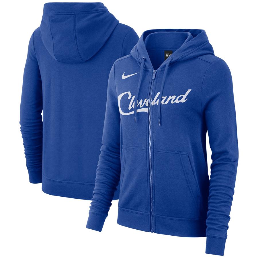 Cleveland Cavaliers Nike Women's City Edition Wordmark Essential Full-Zip Hoodie - Blue