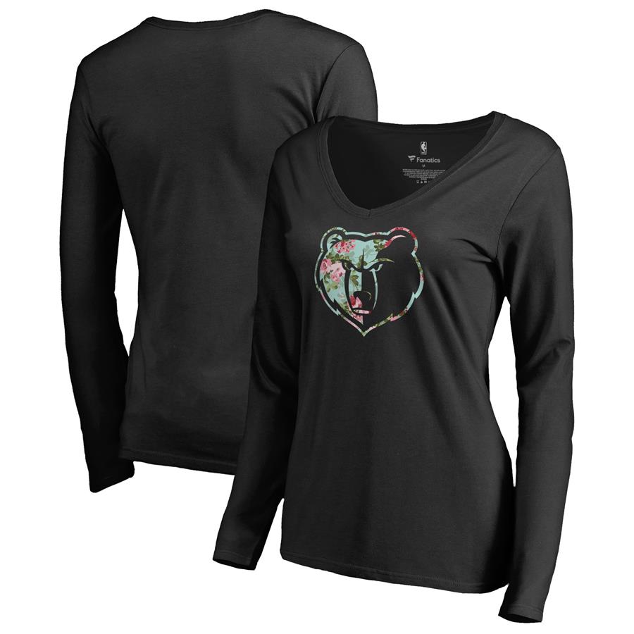Женский лонгслив с V-вырезом Memphis Grizzlies Fanatics Branded Lovely (чёрный)