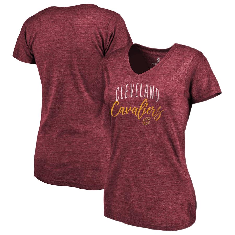 Cleveland Cavaliers Fanatics Branded Women's Graceful Tri-Blend T-Shirt - Heathered Wine