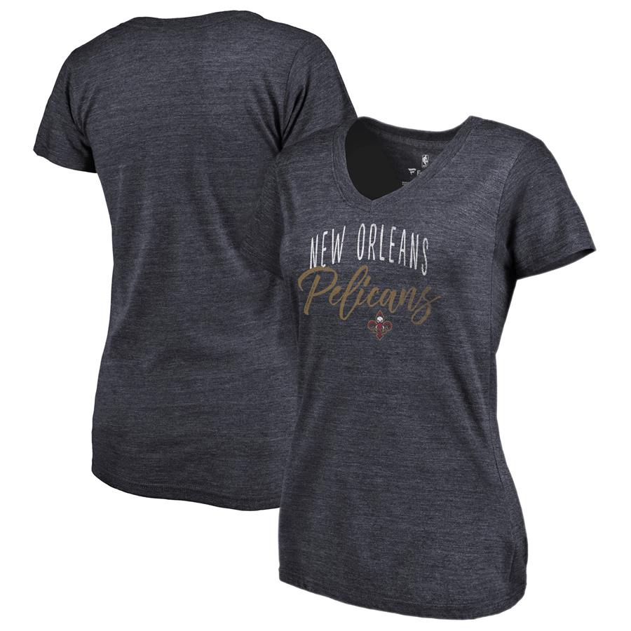 New Orleans Pelicans Fanatics Branded Women's Graceful Tri-Blend T-Shirt - Heathered Navy