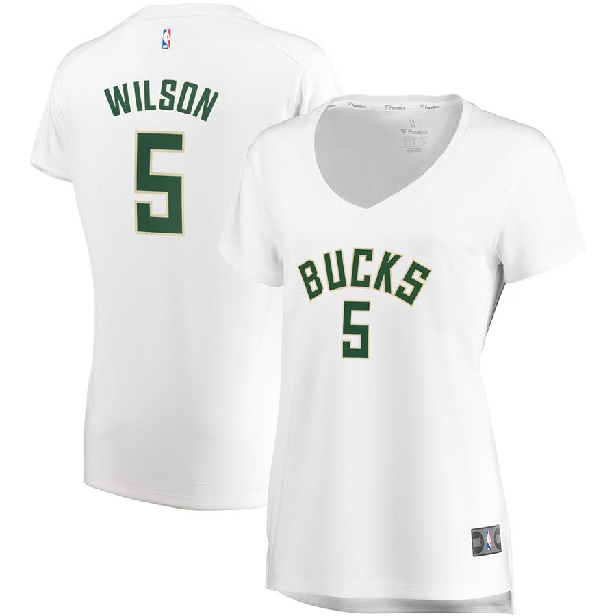 D.J. Wilson Milwaukee Bucks Fanatics Branded Women's Fast Break Replica Jersey White - Association Edition