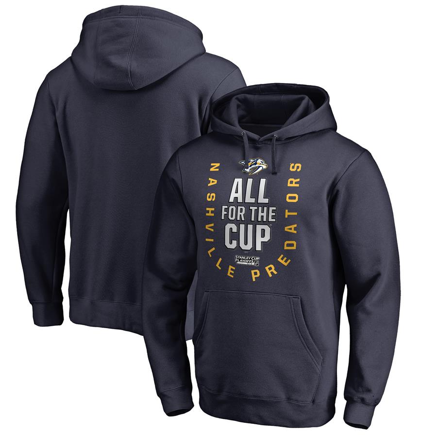 Nashville Predators Fanatics Branded 2018 Stanley Cup Playoffs Bound Behind The Net Pullover Hoodie - Navy