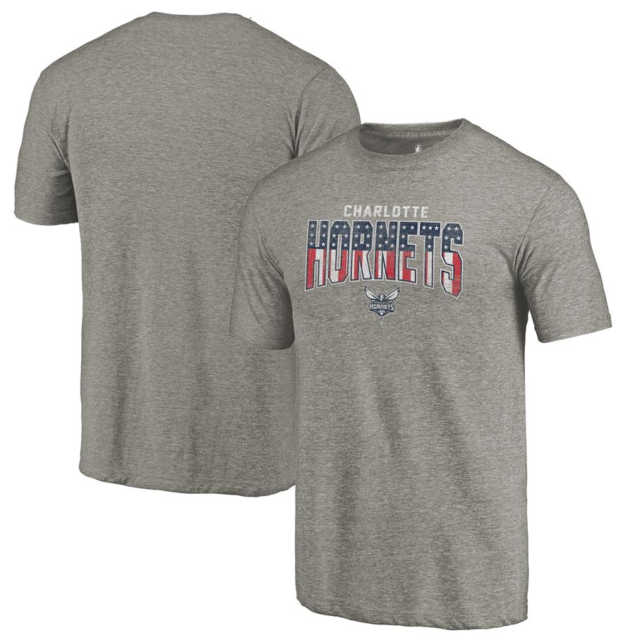 Charlotte Hornets Fanatics Branded Freedom Tri-Blend T-Shirt - Gray