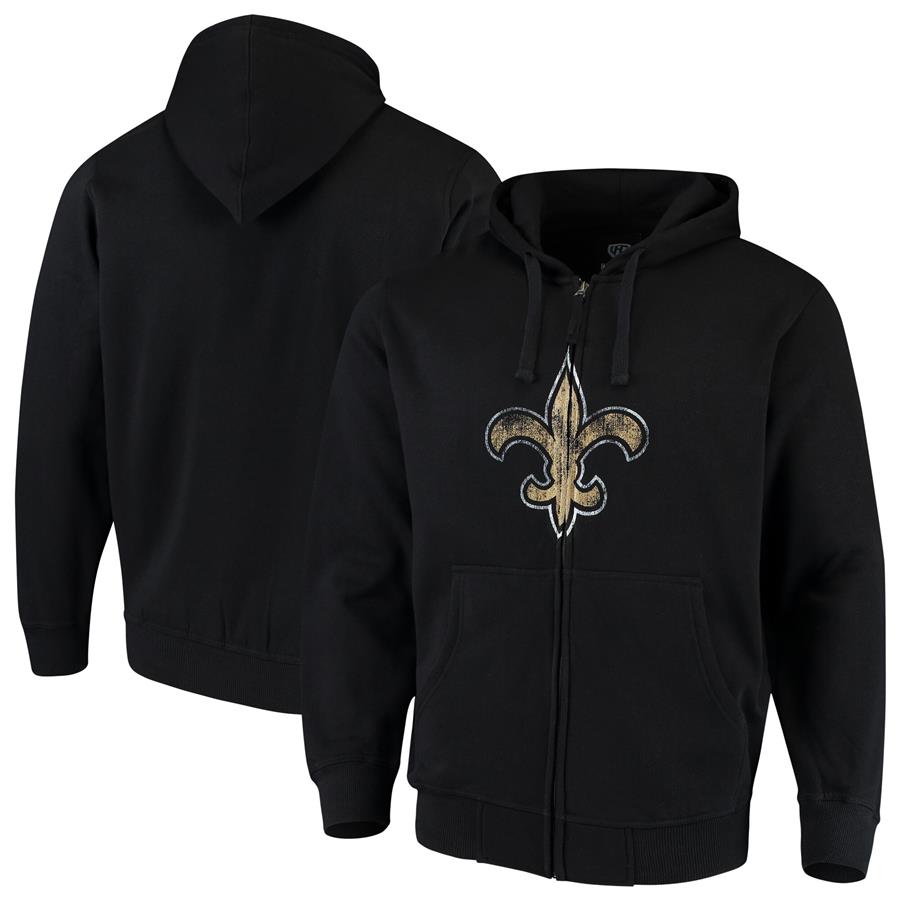 New Orleans Saints G-III Sports by Carl Banks Primary Logo Full-Zip Hoodie - Black