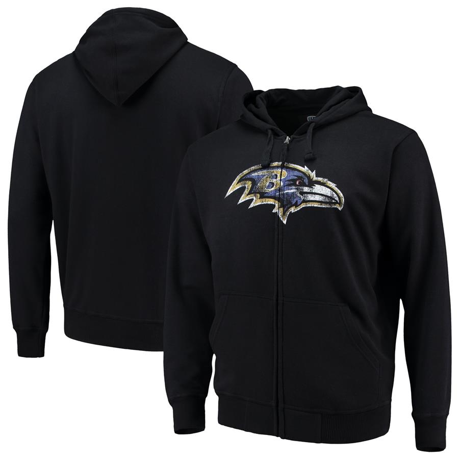 Baltimore Ravens G-III Sports by Carl Banks Primary Logo Full-Zip Hoodie - Black