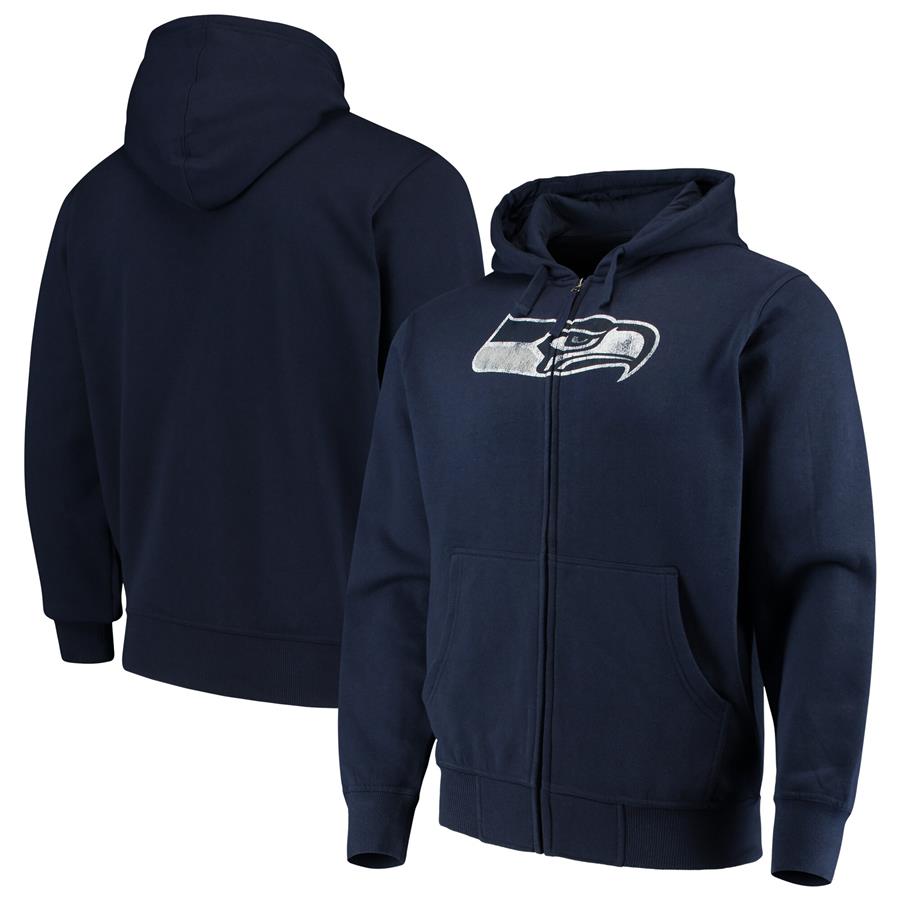 Seattle Seahawks G-III Sports by Carl Banks Primary Logo Full-Zip Hoodie - College Navy