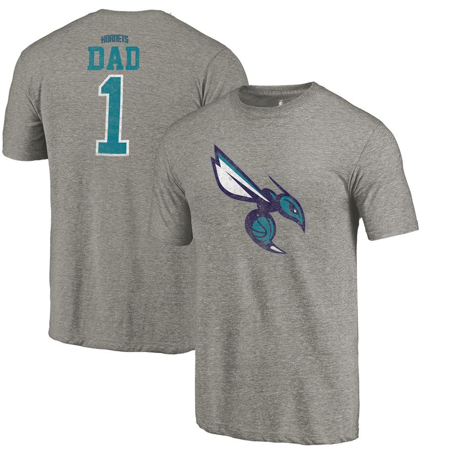 Charlotte Hornets Fanatics Branded Greatest Dad Tri-Blend T-Shirt - Gray