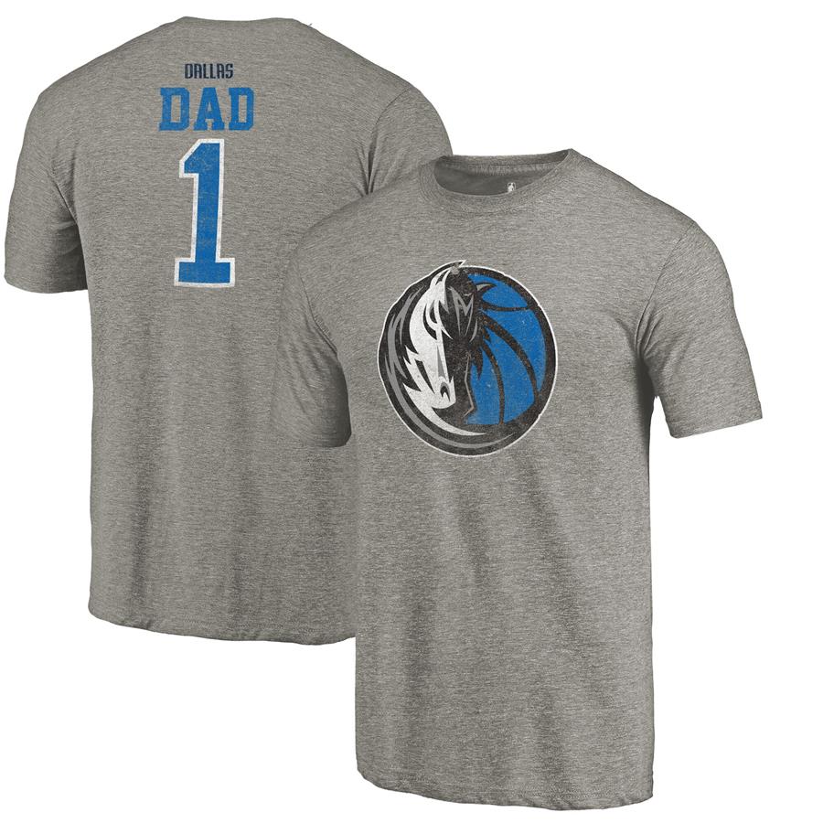 Dallas Mavericks Fanatics Branded Greatest Dad Tri-Blend T-Shirt - Gray