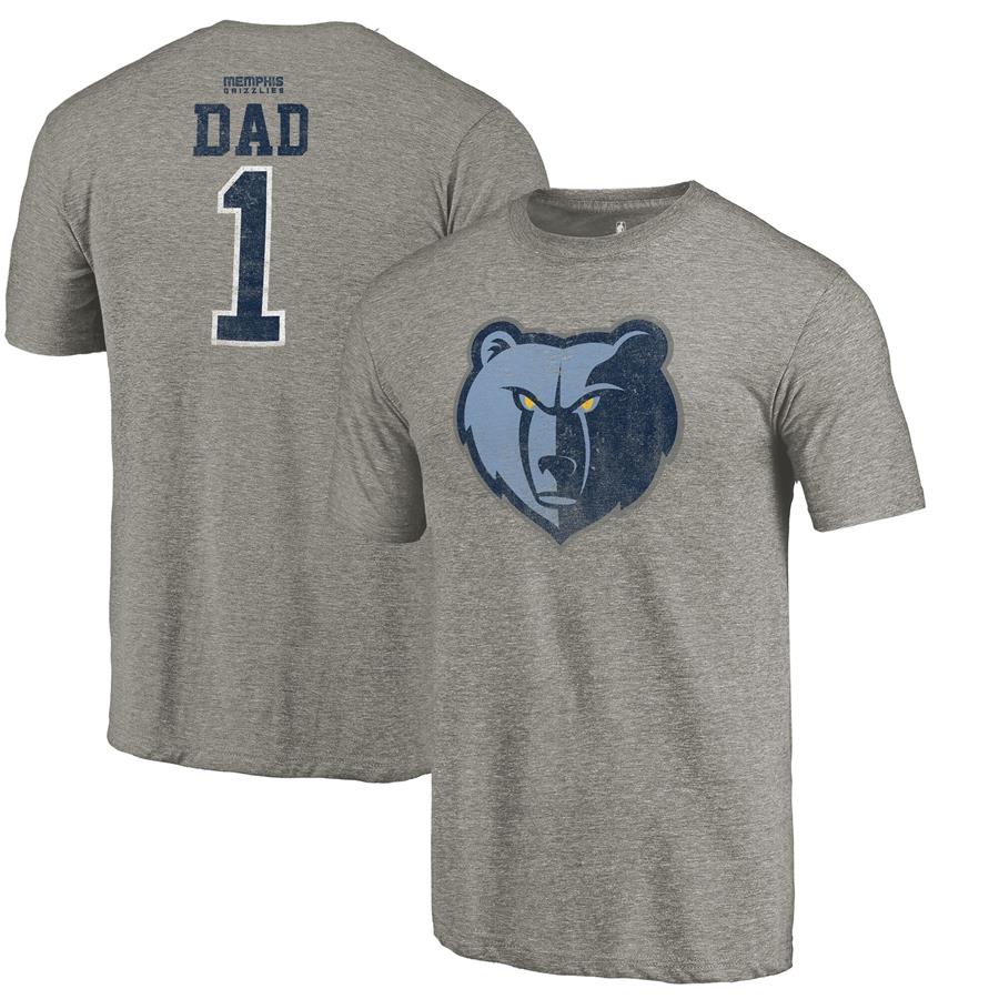 Футболка Memphis Grizzlies Fanatics Branded Greatest Dad Tri-Blend (серый)