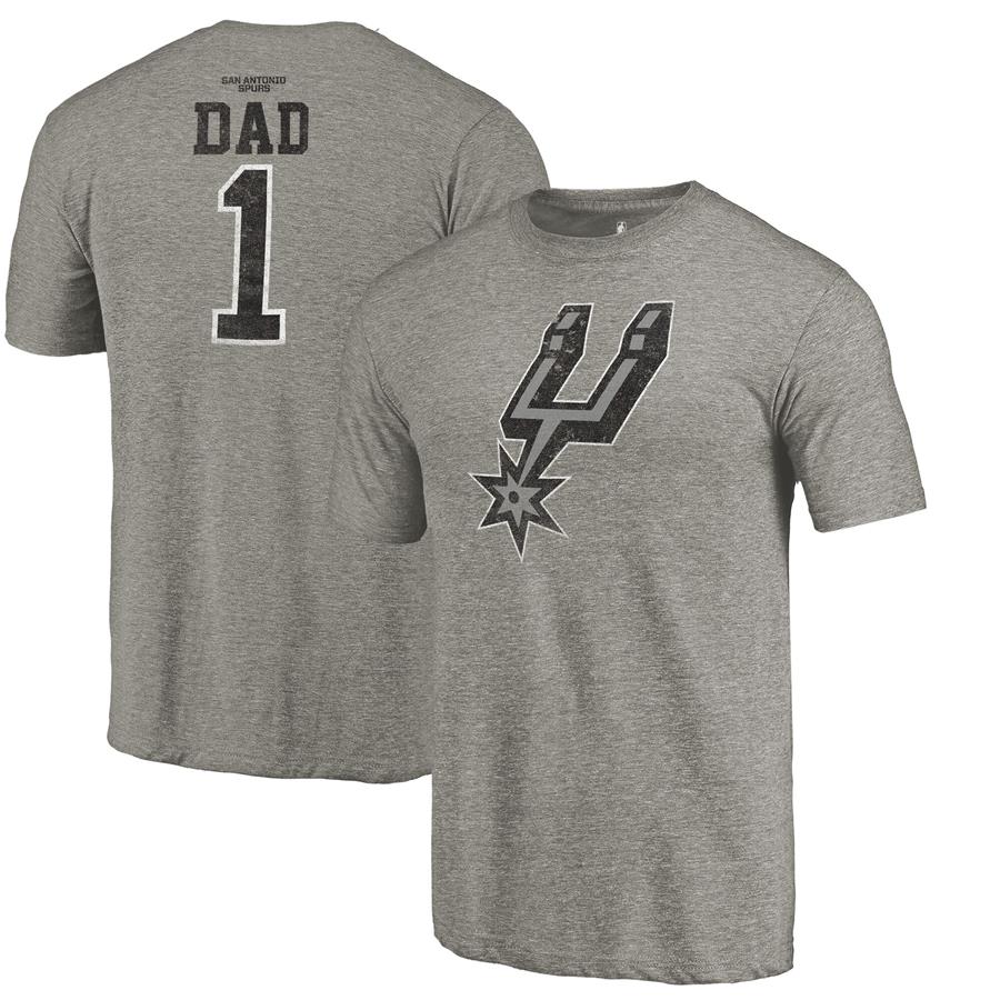 San Antonio Spurs Fanatics Branded Greatest Dad Tri-Blend T-Shirt - Gray