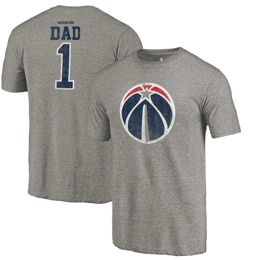 Washington Wizards Fanatics Branded Greatest Dad Tri-Blend T-Shirt - Gray