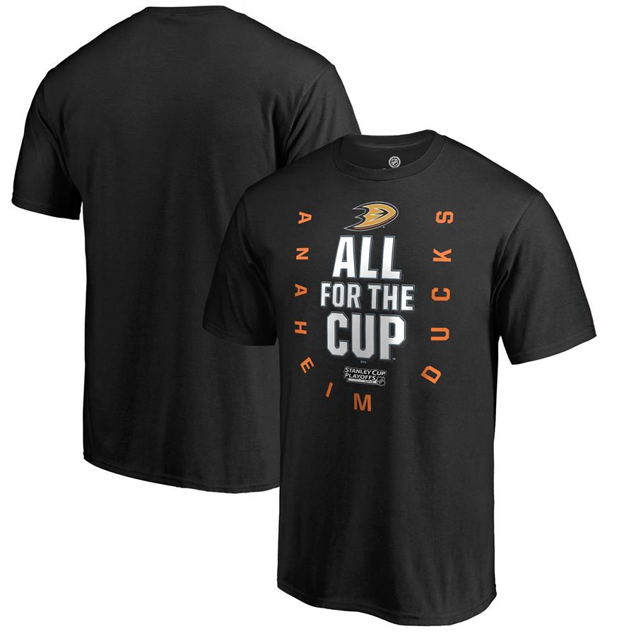 Anaheim Ducks Fanatics Branded 2018 Stanley Cup Playoffs Bound Behind The Net T-Shirt - Black