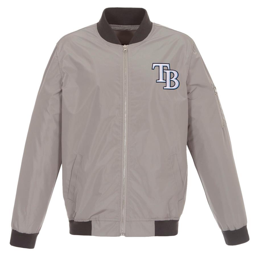 Бомбер Tampa Bay Rays JH Design Lightweight Nylon (серый)