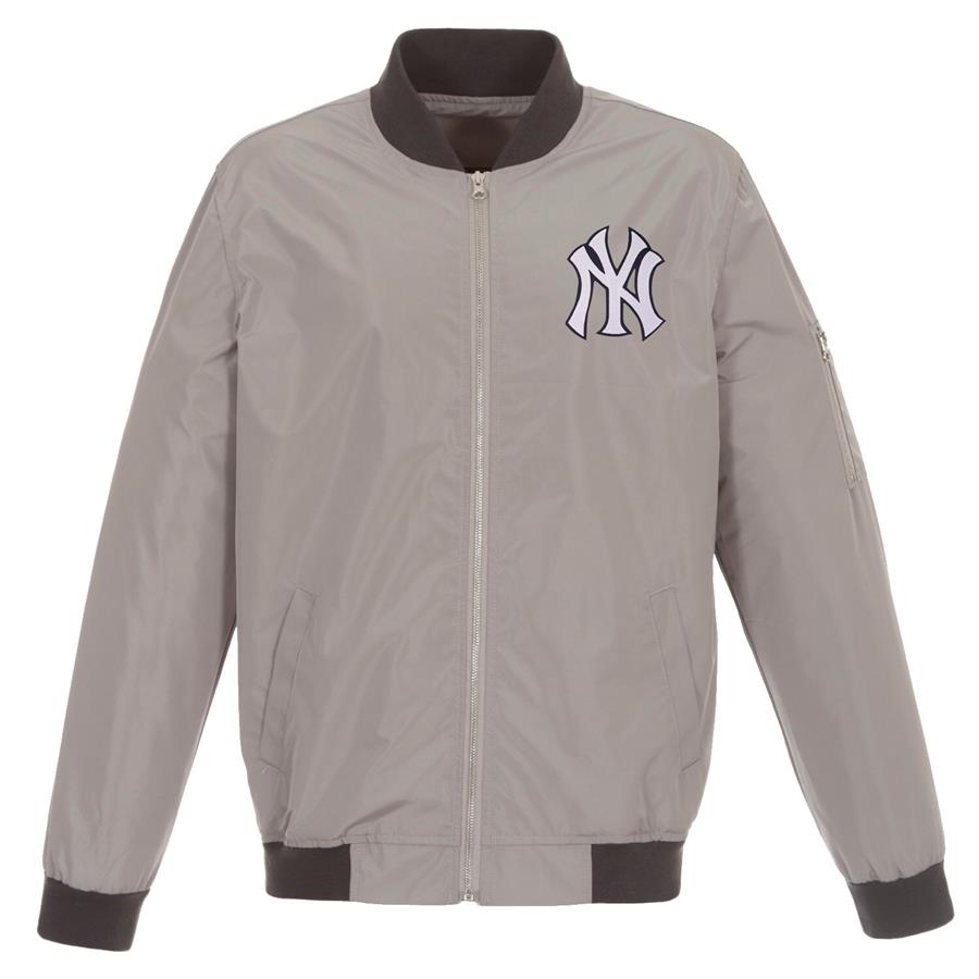Бомбер New York Yankees JH Design Lightweight Nylon (серый)