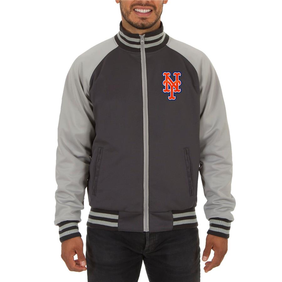 New York Mets JH Design Reversible Track Jacket - Gray