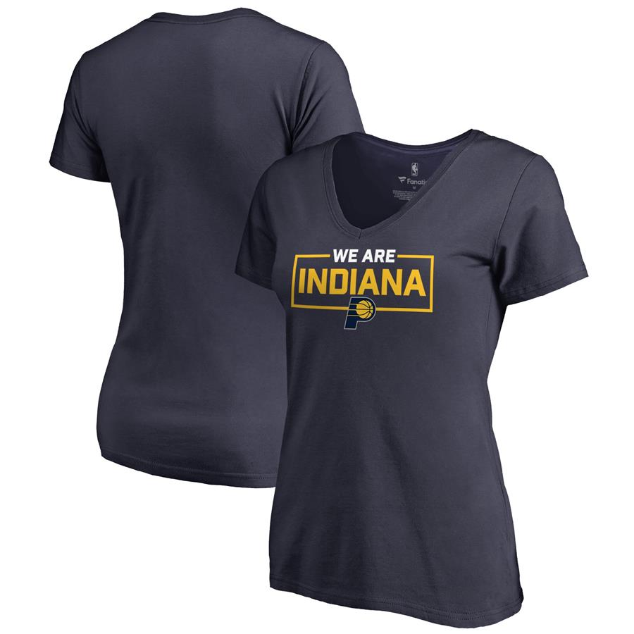Женская футболка с V-вырезом Indiana Pacers Fanatics Branded We Are Iconic Collection (тёмно-синий)