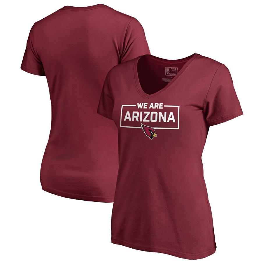 Arizona Cardinals NFL Pro Line by Fanatics Branded Women's We Are Icon V-Neck T-Shirt - Cardinal