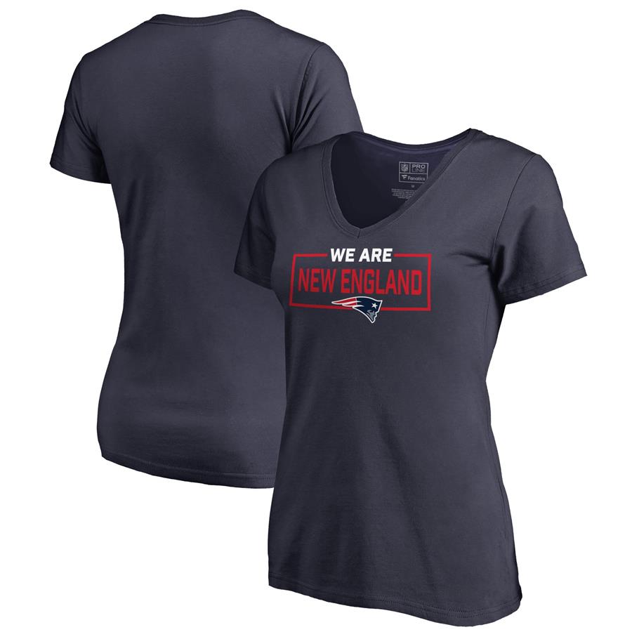 New England Patriots NFL Pro Line by Fanatics Branded Women's We Are Icon V-Neck T-Shirt - Navy
