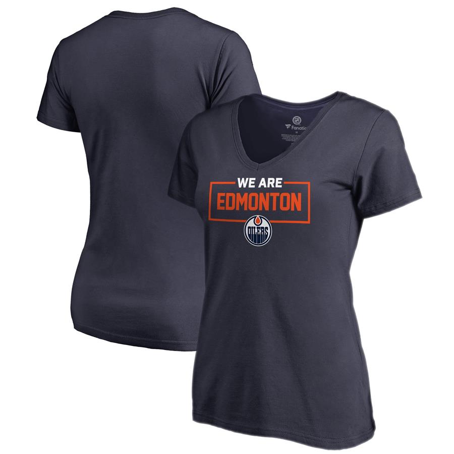 Edmonton Oilers Fanatics Branded Women's Iconic Collection V-Neck T-Shirt - Navy
