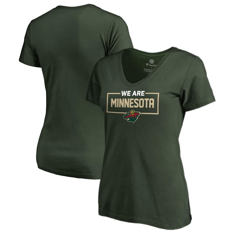 Женская футболка с V-вырезом Minnesota Wild Fanatics Branded Iconic Collection (зелёный)